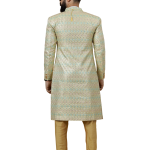 Traditional Lemon-Yellow Sequin Embroidered Sherwani | Father Son Combo | Perfect Groom Wear Achkan